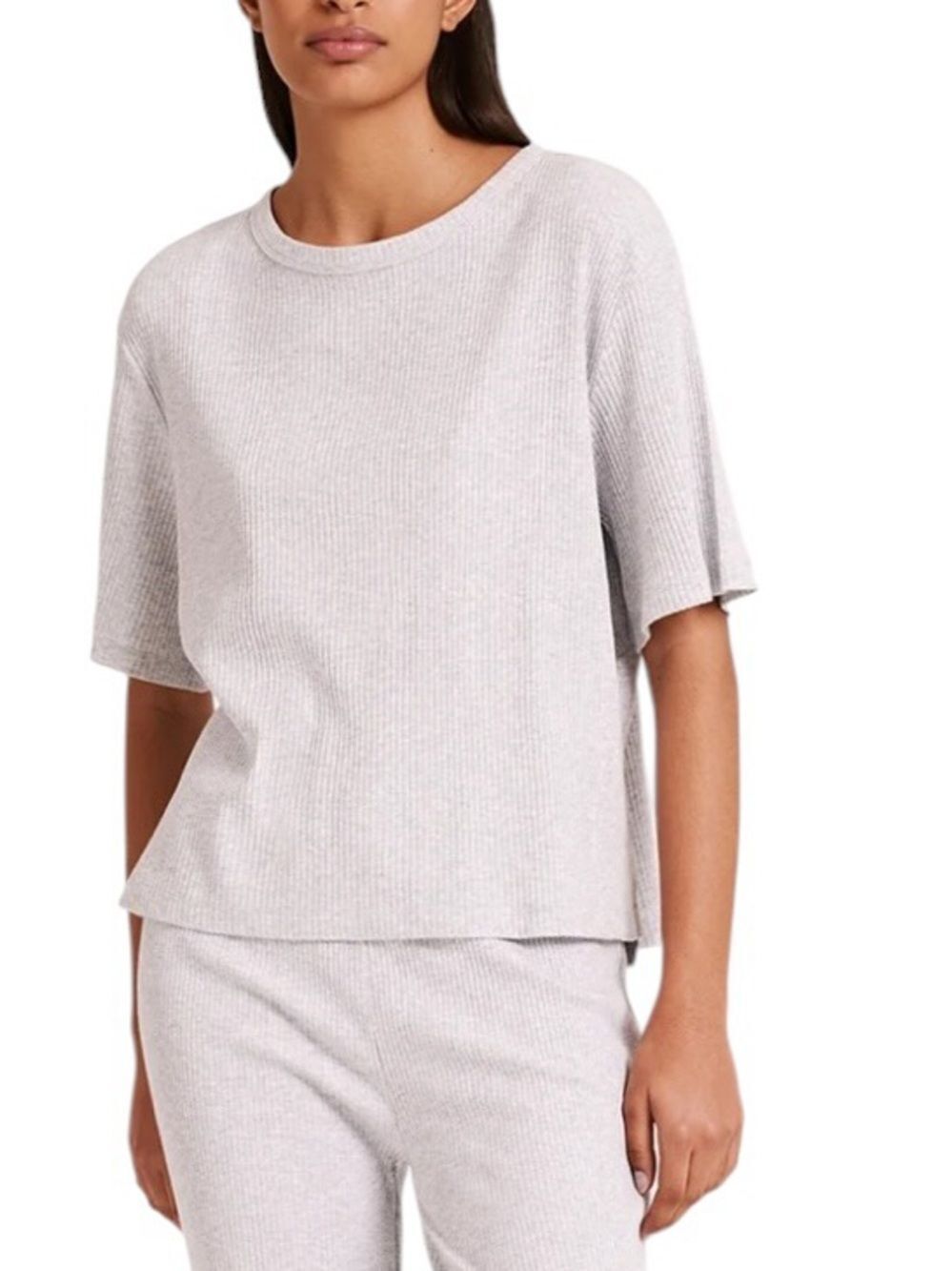 Nude Lucy LOUNGE RIBBED TEE Grey Marle L